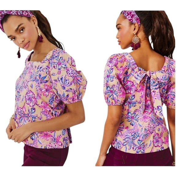 Lilly Pulitzer Torrey Top in Sand Bar Tropical with a Twist - Picture 1 of 7